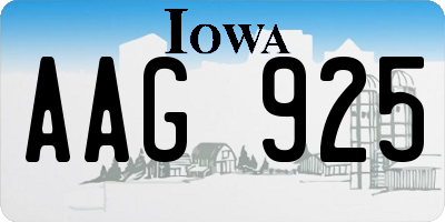 IA license plate AAG925