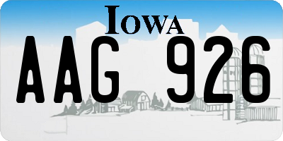 IA license plate AAG926