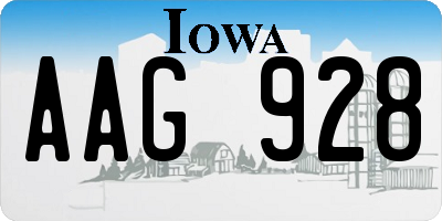 IA license plate AAG928