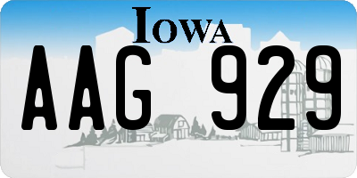 IA license plate AAG929