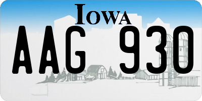 IA license plate AAG930