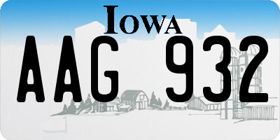 IA license plate AAG932