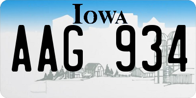 IA license plate AAG934