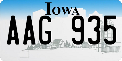 IA license plate AAG935