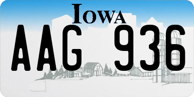 IA license plate AAG936