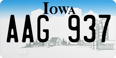 IA license plate AAG937