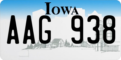 IA license plate AAG938