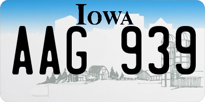 IA license plate AAG939