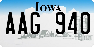 IA license plate AAG940