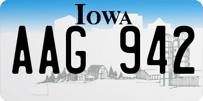 IA license plate AAG942