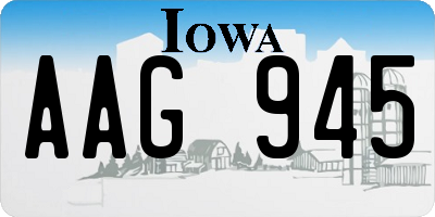 IA license plate AAG945