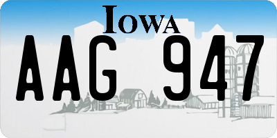 IA license plate AAG947