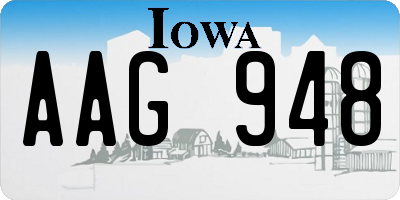 IA license plate AAG948