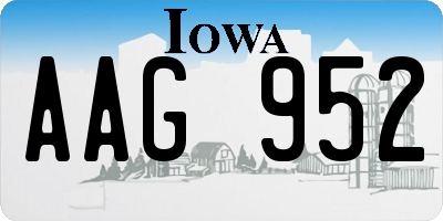 IA license plate AAG952