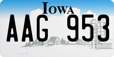 IA license plate AAG953