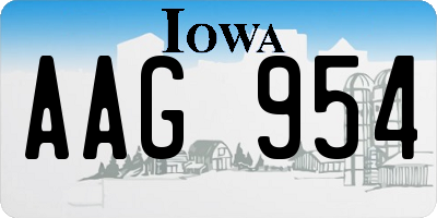 IA license plate AAG954