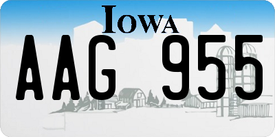 IA license plate AAG955