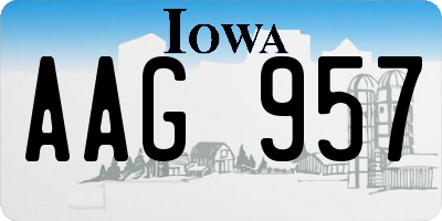 IA license plate AAG957