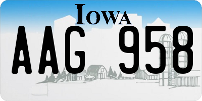 IA license plate AAG958