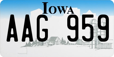 IA license plate AAG959