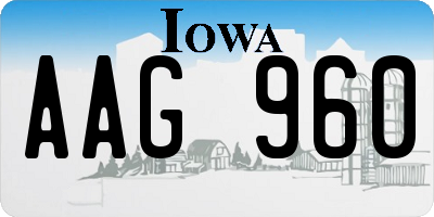 IA license plate AAG960