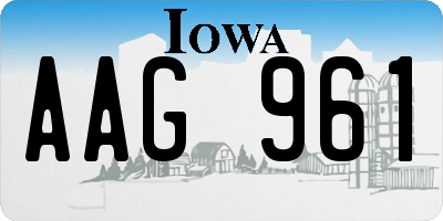 IA license plate AAG961