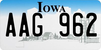 IA license plate AAG962