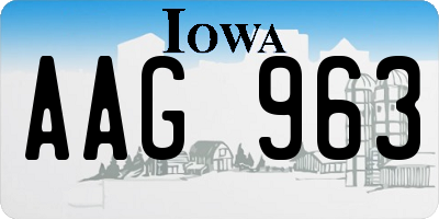 IA license plate AAG963