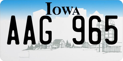 IA license plate AAG965