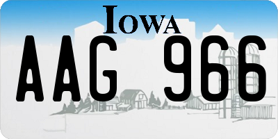 IA license plate AAG966