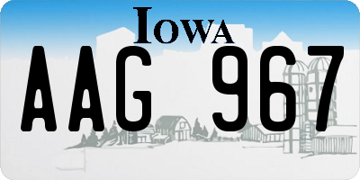 IA license plate AAG967