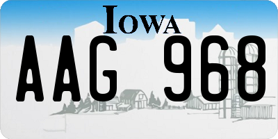 IA license plate AAG968