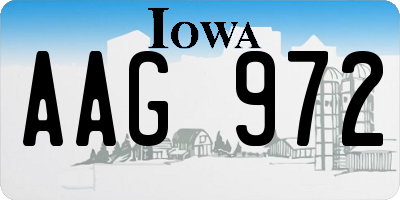 IA license plate AAG972