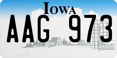 IA license plate AAG973