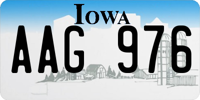 IA license plate AAG976