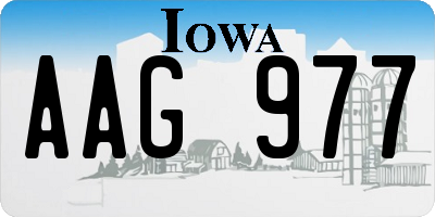 IA license plate AAG977