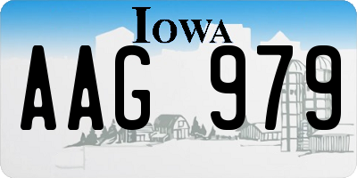 IA license plate AAG979