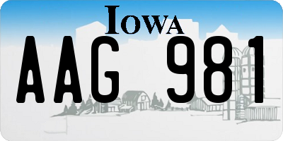 IA license plate AAG981