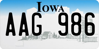 IA license plate AAG986