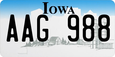 IA license plate AAG988