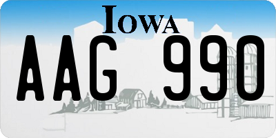 IA license plate AAG990