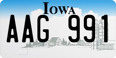 IA license plate AAG991