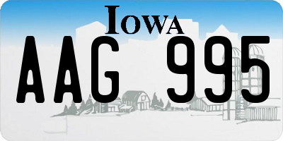 IA license plate AAG995