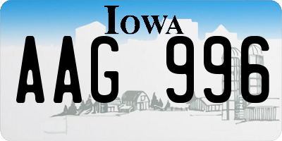 IA license plate AAG996