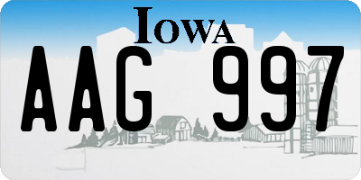 IA license plate AAG997