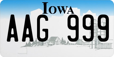 IA license plate AAG999