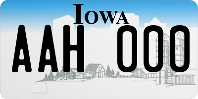 IA license plate AAH000