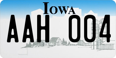 IA license plate AAH004