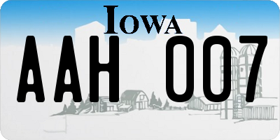 IA license plate AAH007