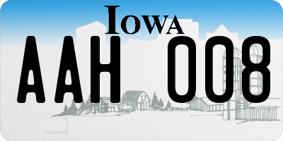 IA license plate AAH008